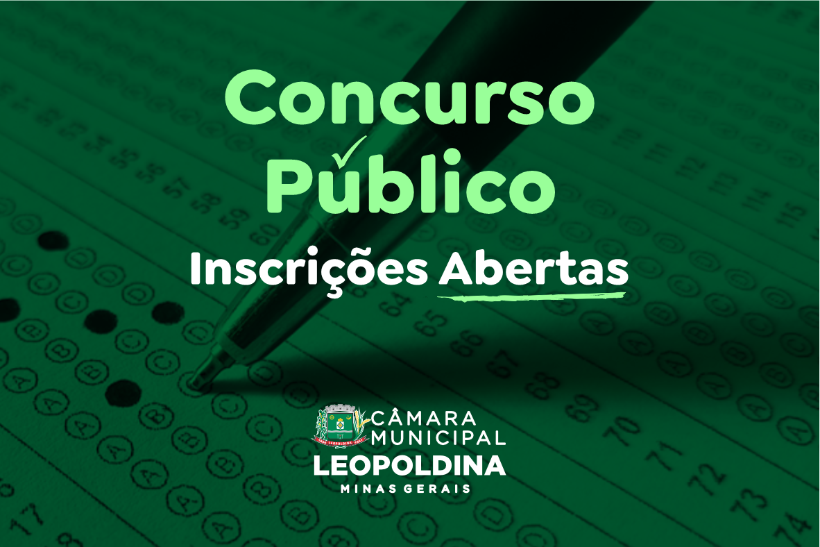 Concurso Público da Câmara de Leopoldina: inscrições abertas a partir de 15 de setembro